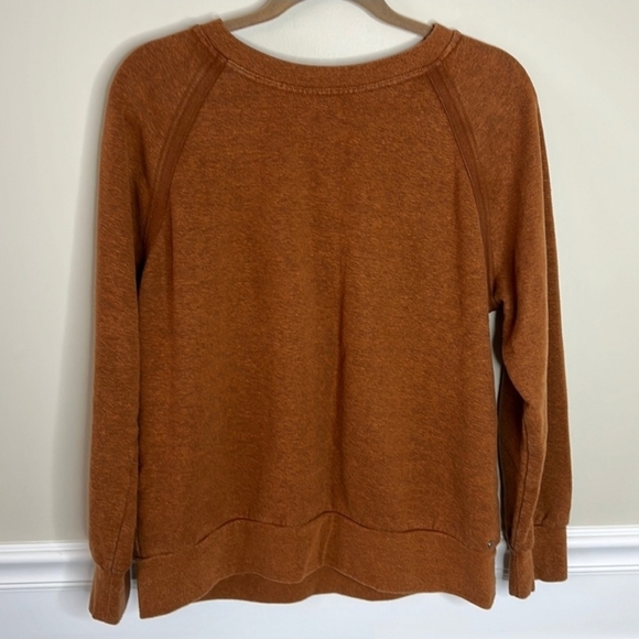prAna Hemp Blend Oversized Pullover Crewneck Sweatshirt Sweater Chai Heather - Picture 2 of 4